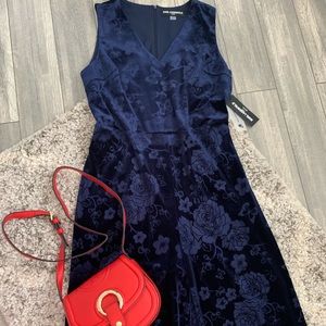 Karl Lagerfeld blue embossed velvet jumpsuit